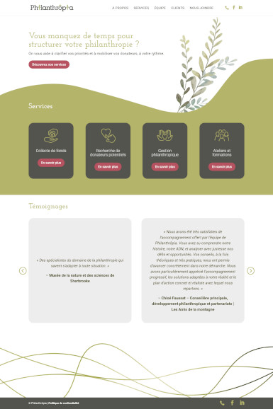 Site web Philanthrôpia - Progexia Solutions Web Site web Philanthrôpia - Progexia Solutions Web