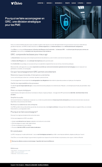 Site web d'Ékivo Stratégie - Blogue - Réalisation de Progexia Solutions Web