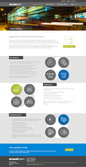Site web d'Enseicom - Produits - Réalisation de Progexia Solutions Web