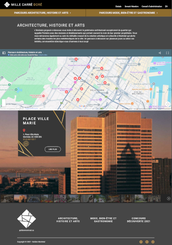 Site web du Mille Carré Doré - Parcours - Réalisation de Progexia Solutions Web